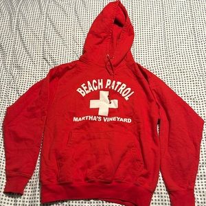 Red Lifeguard Hoodie - Martha’s Vineyard Beach Patrol - Size M - UNISEX